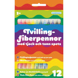 Fiberpennor tvilling 12st