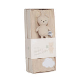 Presentkit Babyfilt beige och Teddy nappkompis